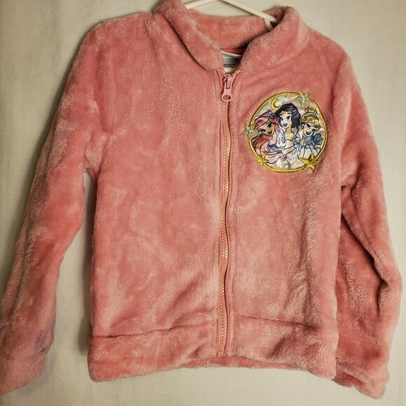 Adorable Princess Pink Long Sleeve Zip Up Jacket Disney Princess Plush Sz 6 - Picture 2 of 12